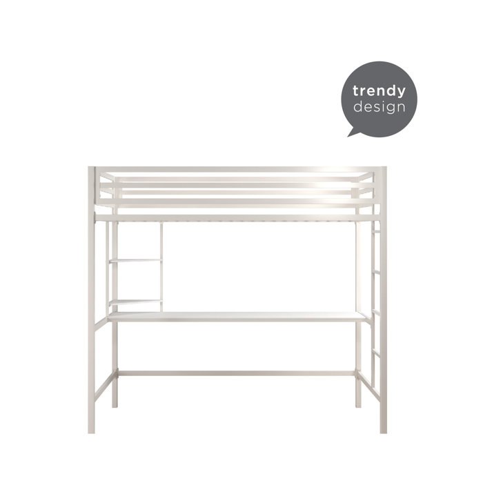 Novogratz Maxwell Metal Loft Bed with BuiltinDesk by Novogratz & Reviews Wayfair